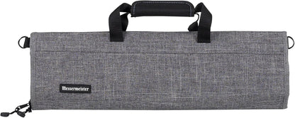 Messermeister Preservation 8-Pocket Knife Luggage, Heather Gray - 8 Elasticized, Reinforced Pockets for Culinary Tools - Holds Up to 18” Knife - Made From 100% Recycled Water Bottles