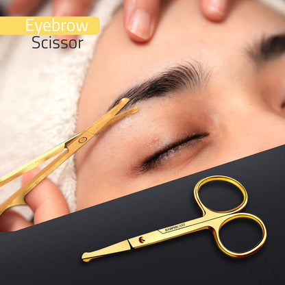Utopia Care Eyebrow Scissors, Professional Stainless Steel Small Shears for Men and Women, Nose Hair Scissors for Grooming Mustache, Beard, Eyelashes, Ear Hair Trimming, Silver