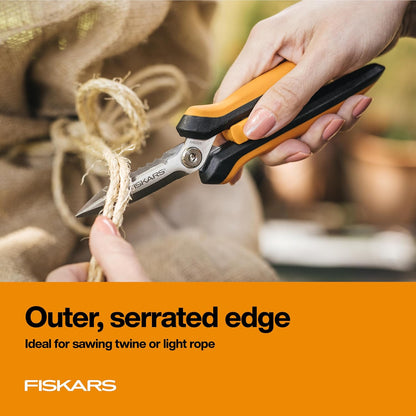 Fiskars Garden Scissors, 7-in-1 Garden Shears Multi-Tool with Sheath, Great for Plant Trimming, Cutting Nursery Pots, Bags, and Wire
