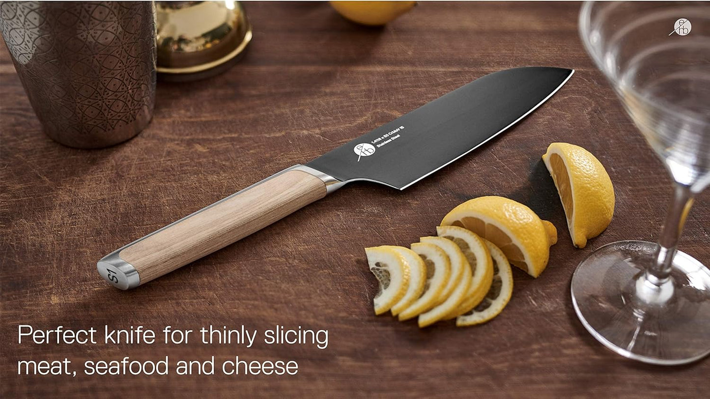 Everdure German Steel Professional Bread Knife, 10.55 Inch Serrated Edge Blade, Titanium Coated Blade with Pakka Wood Handle, Perfect Kitchen Knife for Slicing Bread Loaves, Bagels, Cake, and More