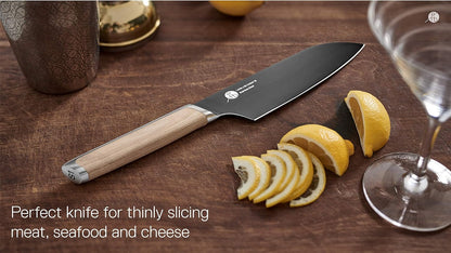 Everdure German Steel Professional Bread Knife, 10.55 Inch Serrated Edge Blade, Titanium Coated Blade with Pakka Wood Handle, Perfect Kitchen Knife for Slicing Bread Loaves, Bagels, Cake, and More