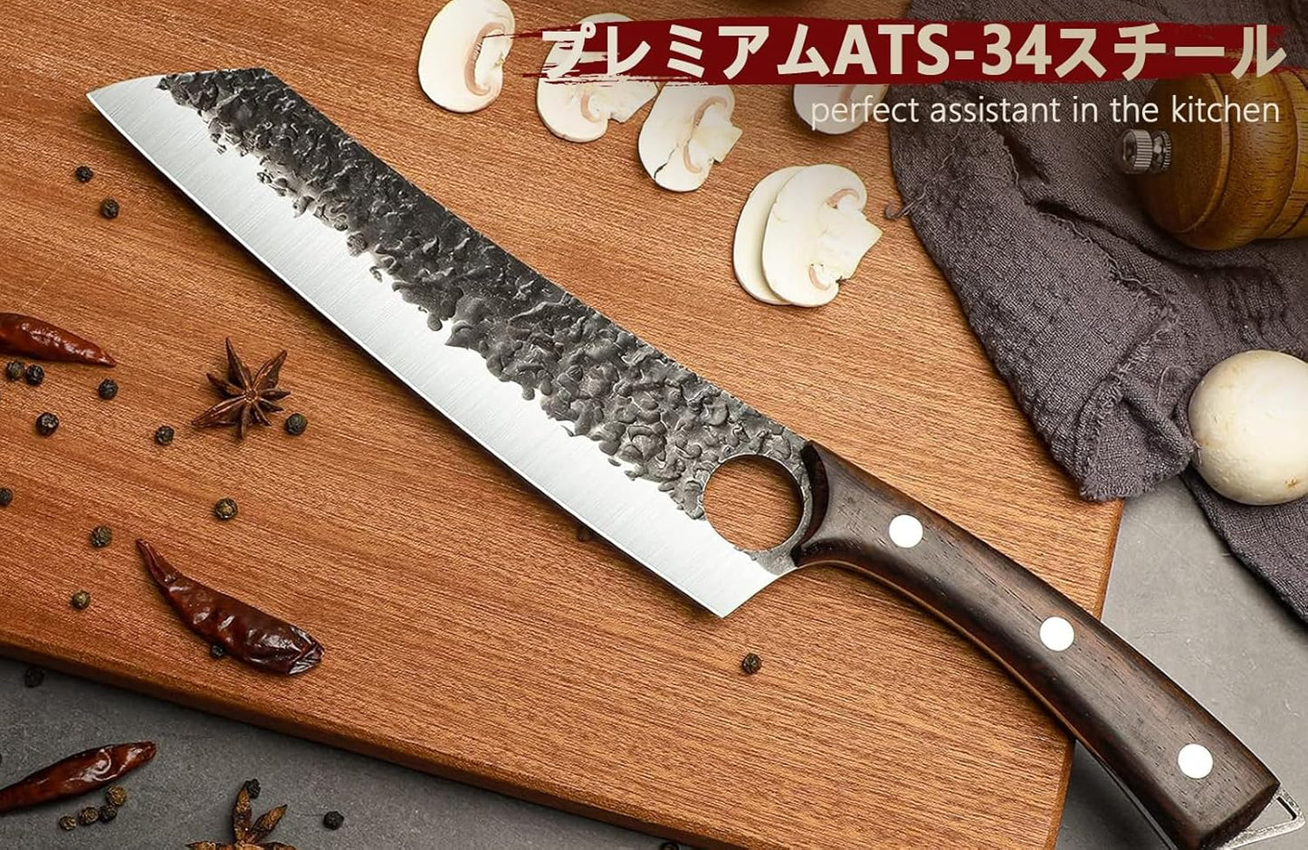 DRGSKL Hand Forged Meat Cleaver Knife Fathers Butcher Knives for Meat Cutting Full Tang Chef Knife with Belt Sheath and Gift Box High Carbon Steel for Kitchen or Camping, Gift for Dad