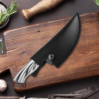 6 Inch PU Leather Knife Sheath for Matsato Knives, Universal PU Leather Sheath with Belt Loop for Kitchen Chef and Boning Knives, Suitable for Knives with Blade Lengths of 6in/15.24cm or Less (Dark brown 1pcs)