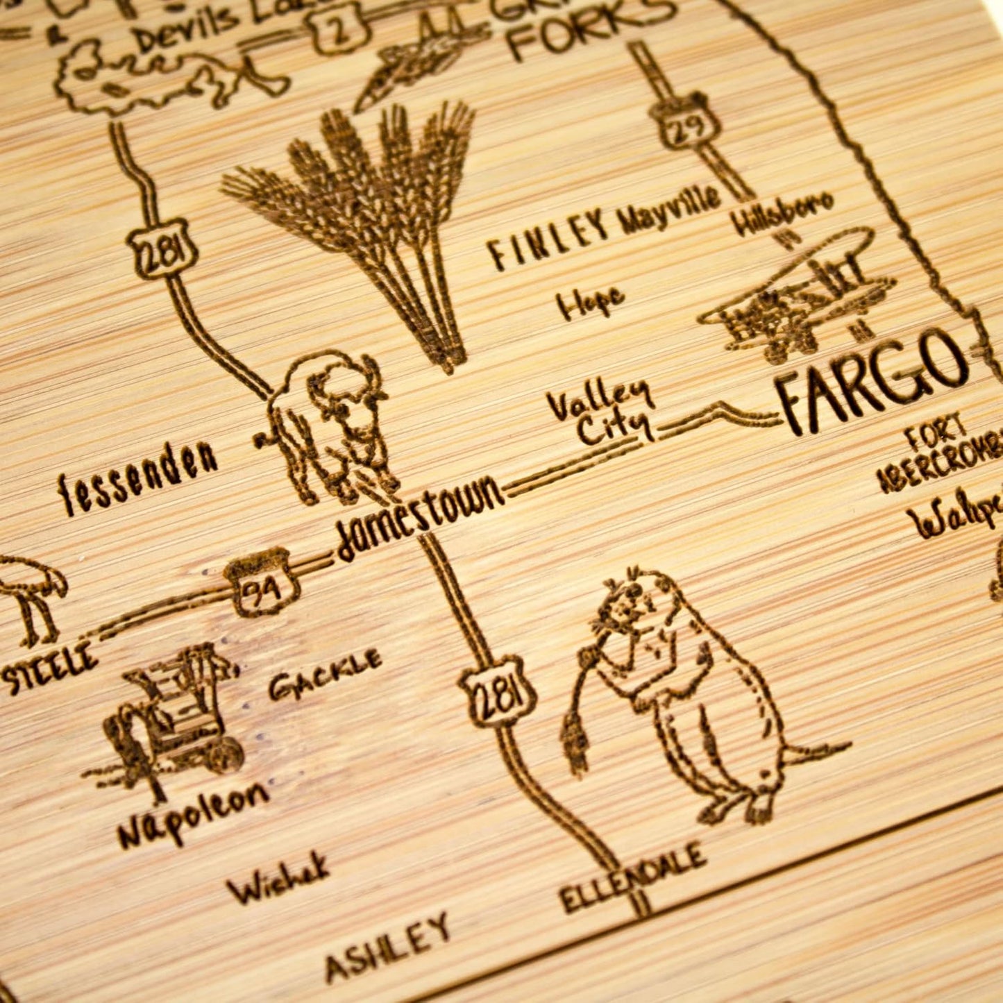 Totally Bamboo A Slice of Life New Jersey State Serving and Cutting Board, 11" x 8.75" - Colors B