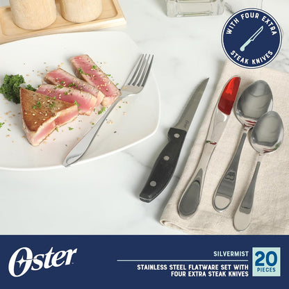 Oster Baldwyn 6-Inch Cleaver Knife – Heavy Duty Kitchen Cutlery with Stainless Steel Handle – Sharp, Durable Chef’s Cleaver for Chopping, Slicing, and Dicing