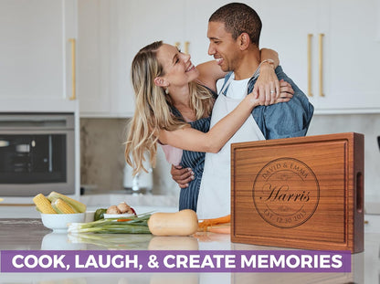 Personalized Home Cutting Board – Custom Engraved Charcuterie Board – Christmas or Housewarming Gift for Couples, Friends, or New Homeowners – Premium Hardwood, Handcrafted in USA 002
