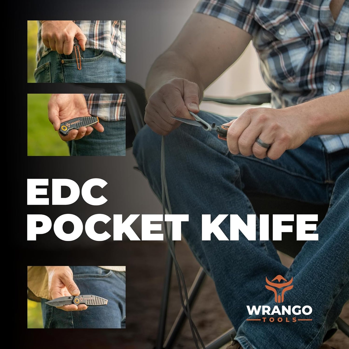 EDC Pocket Knife - Compact Every Day Carry Tactical Pocket Knife - 2.9" 8Cr13MoV Drop Point Partially Serrated Blade - Lightweight 3.2oz - Folding Knife