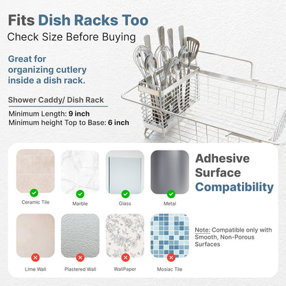 KESOL Kitchen Utensil Holder, Stainless Steel Utensil Drying Rack Flatware Holder Sinkware Caddy Countertop Organizer with 4 Divided Compartments, Rust Proof
