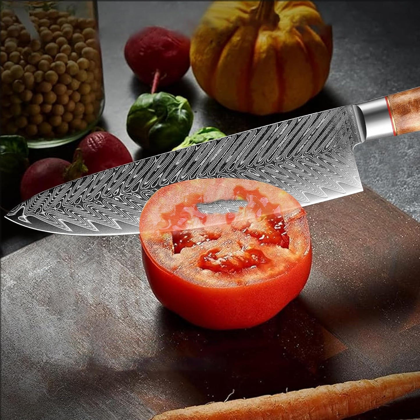 Damascus Paring Knife 3.5”, Peeler for Fruit, 73 Layers Damascus Steel Small fruit Knife with 10Cr15CoMoV Cutting Core, White Shadow Wood Handle, for Home & Restaurant, 2026 Gift