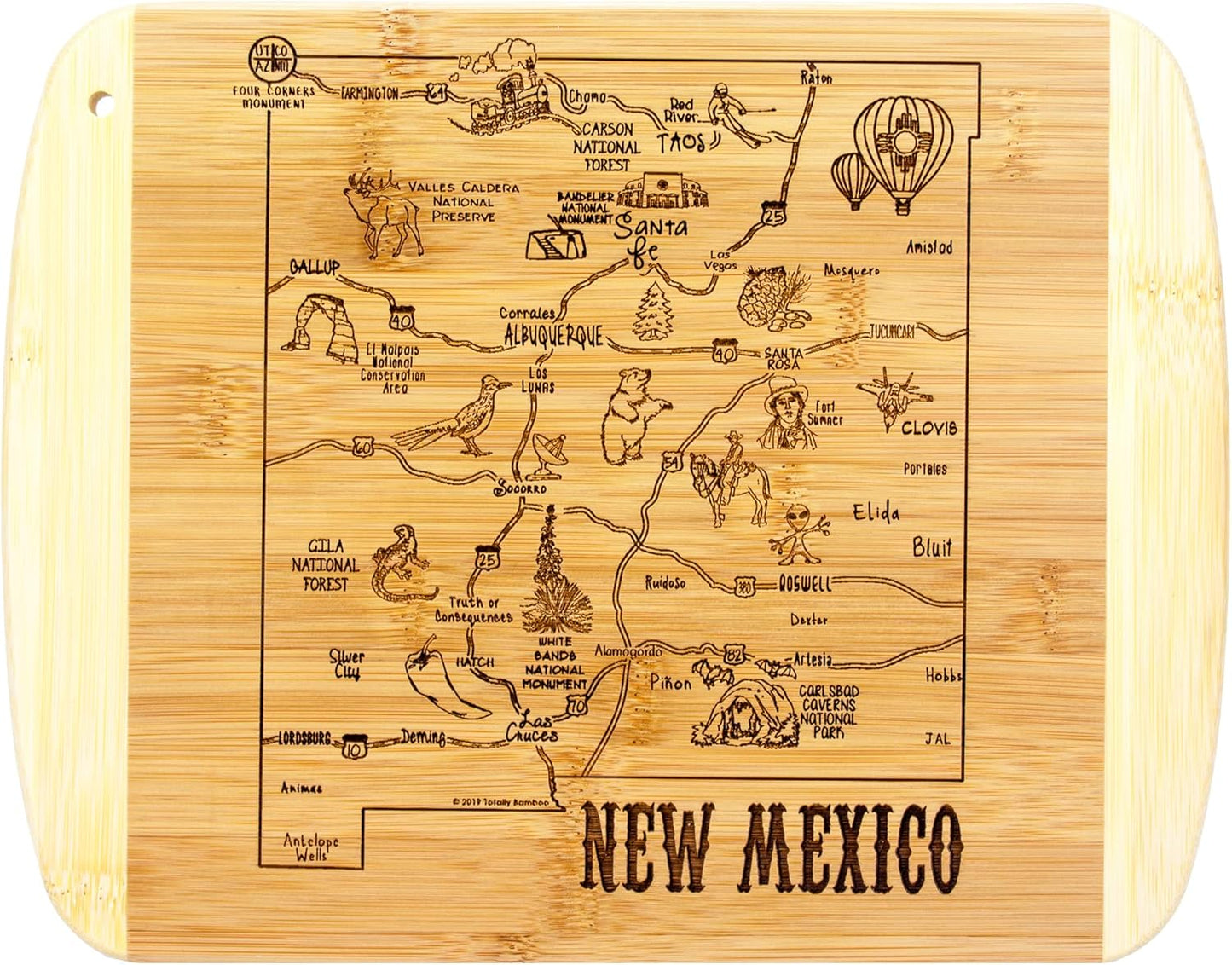 Totally Bamboo A Slice of Life New Jersey State Serving and Cutting Board, 11" x 8.75" - Colors A