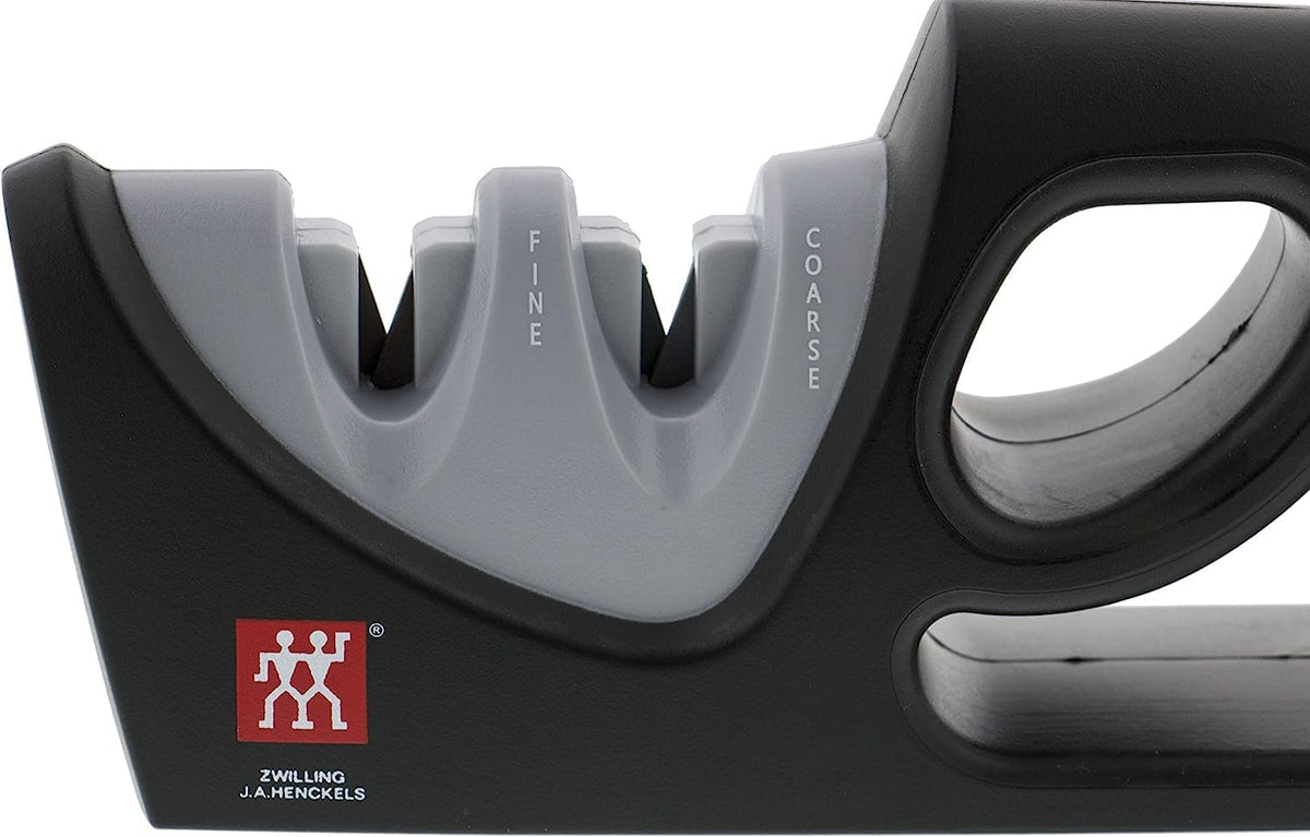 2-Stage Ultra-Sharp Knife Sharpener, Hand Held Knife Sharpener | Restores Ultra-Sharp Blades in Seconds. For Western Style Blades. Sharpening Ceramic Rods Have Both Coarse & Fine Grits