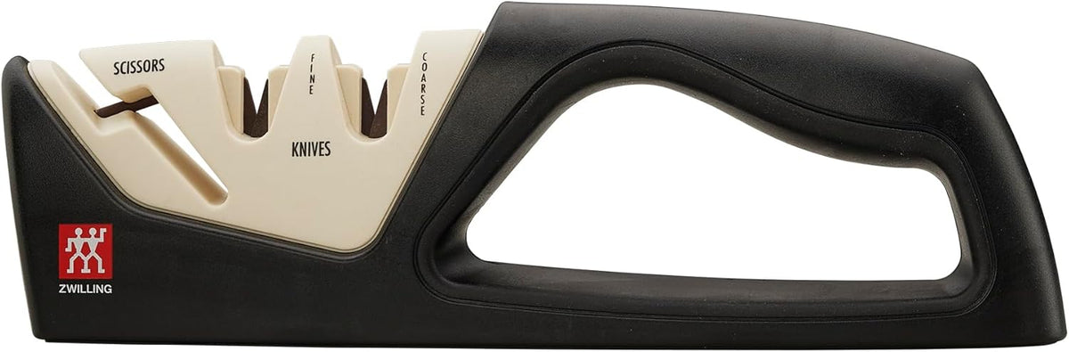 2-Stage Ultra-Sharp Knife Sharpener, Hand Held Knife Sharpener | Restores Ultra-Sharp Blades in Seconds. For Western Style Blades. Sharpening Ceramic Rods Have Both Coarse & Fine Grits