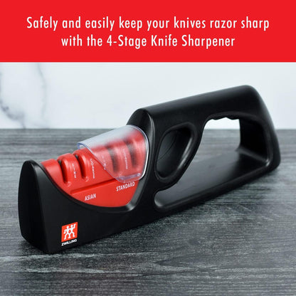 2-Stage Ultra-Sharp Knife Sharpener, Hand Held Knife Sharpener | Restores Ultra-Sharp Blades in Seconds. For Western Style Blades. Sharpening Ceramic Rods Have Both Coarse & Fine Grits