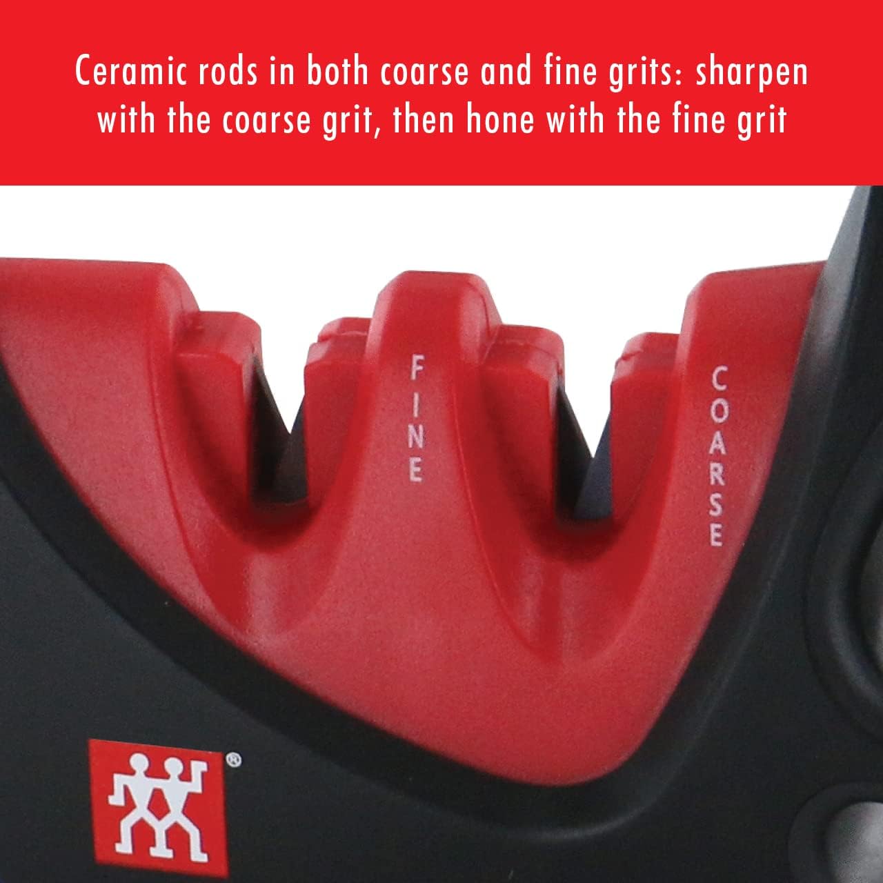 2-Stage Ultra-Sharp Knife Sharpener, Hand Held Knife Sharpener | Restores Ultra-Sharp Blades in Seconds. For Western Style Blades. Sharpening Ceramic Rods Have Both Coarse & Fine Grits
