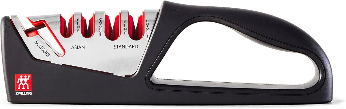2-Stage Ultra-Sharp Knife Sharpener, Hand Held Knife Sharpener | Restores Ultra-Sharp Blades in Seconds. For Western Style Blades. Sharpening Ceramic Rods Have Both Coarse & Fine Grits