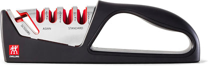 2-Stage Ultra-Sharp Knife Sharpener, Hand Held Knife Sharpener | Restores Ultra-Sharp Blades in Seconds. For Western Style Blades. Sharpening Ceramic Rods Have Both Coarse & Fine Grits