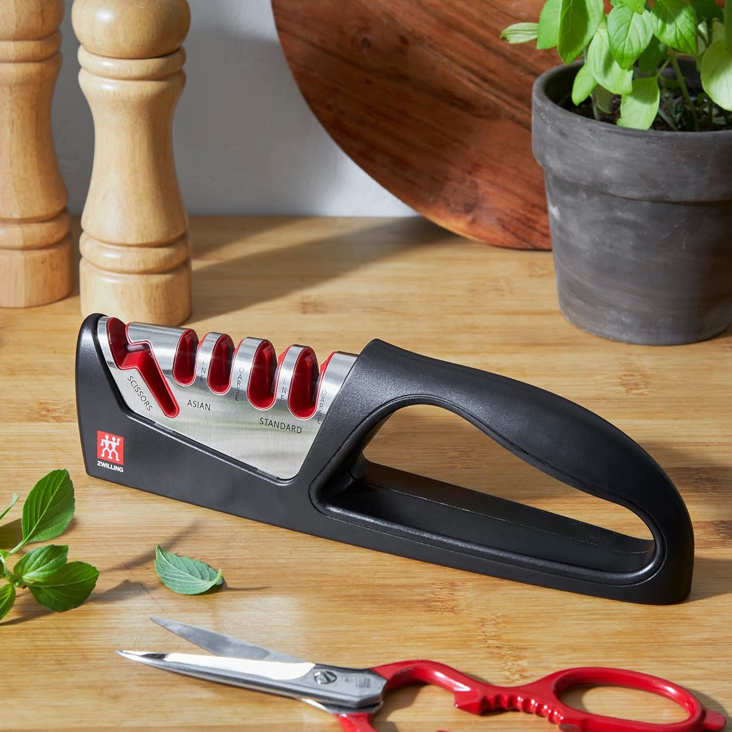 2-Stage Ultra-Sharp Knife Sharpener, Hand Held Knife Sharpener | Restores Ultra-Sharp Blades in Seconds. For Western Style Blades. Sharpening Ceramic Rods Have Both Coarse & Fine Grits
