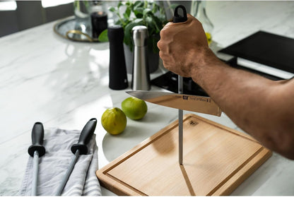 2-Stage Ultra-Sharp Knife Sharpener, Hand Held Knife Sharpener | Restores Ultra-Sharp Blades in Seconds. For Western Style Blades. Sharpening Ceramic Rods Have Both Coarse & Fine Grits
