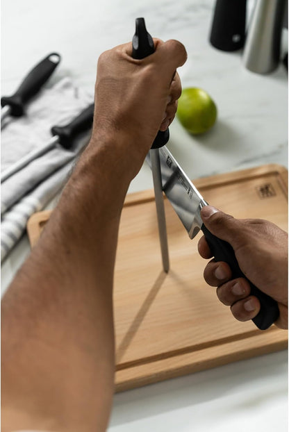 2-Stage Ultra-Sharp Knife Sharpener, Hand Held Knife Sharpener | Restores Ultra-Sharp Blades in Seconds. For Western Style Blades. Sharpening Ceramic Rods Have Both Coarse & Fine Grits