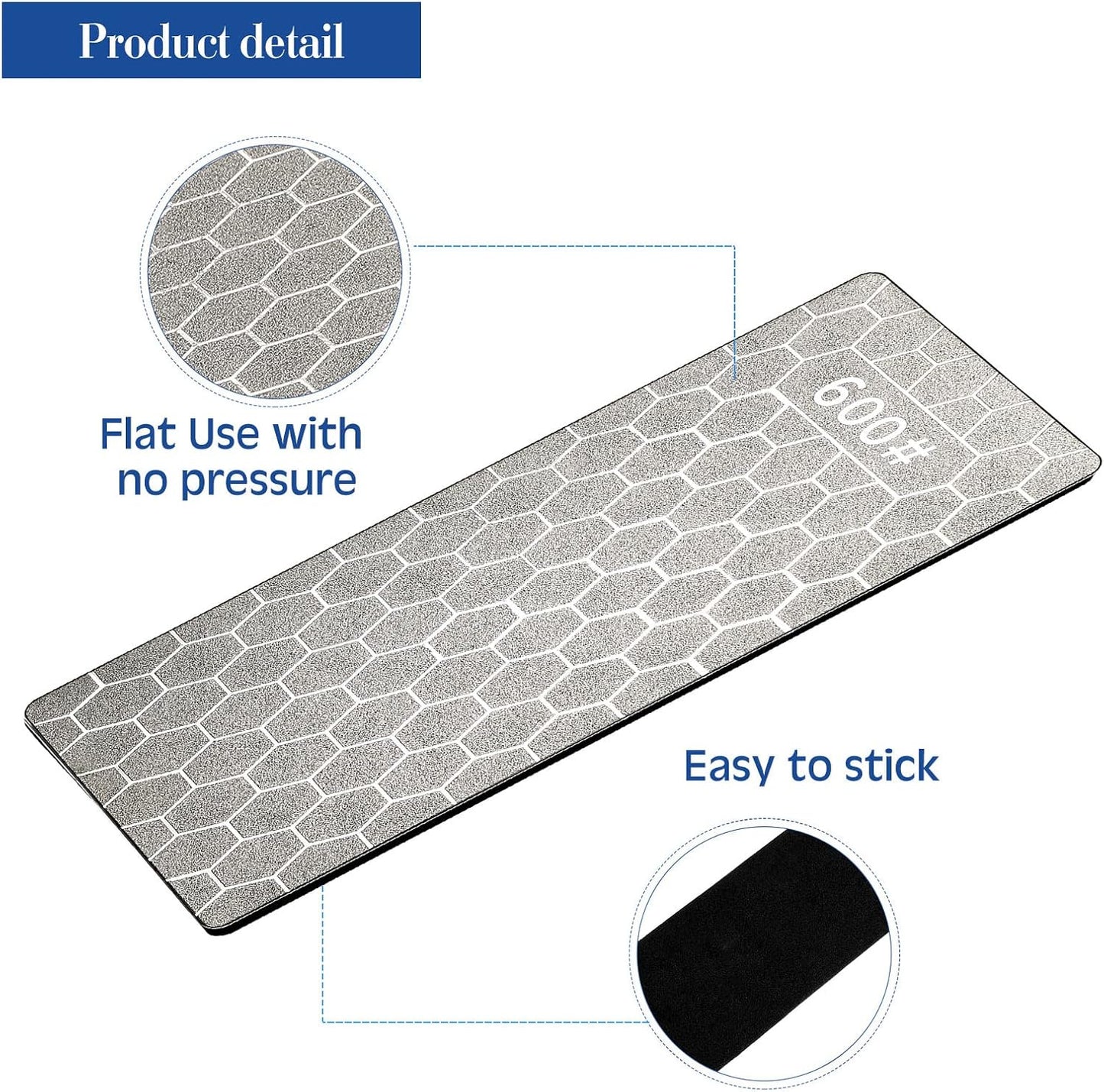 3Pcs Diamond Sharpening Stone Set Diamond Plate Professional Bench Stone for Kitchen Sharpening Dull Blunt or Tired Edges, 5.9 x 2.48 Inches(600 Grit, 1000 Grit, 1200 Grit)