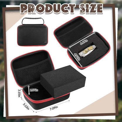 Relaxweex EVA Hard Case with Customizable Foam 7.8 x 6.3 x 3.5 Inch Protective EVA Carrying Case Shockproof Outdoor for Camera, Digital Products, Electronic Instruments with Knife, Black and Red