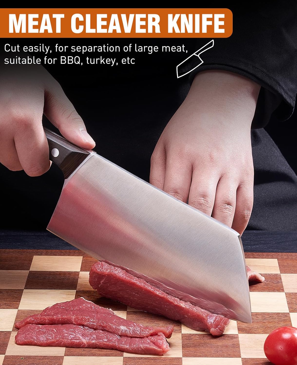Naitesen 2PCS Cleaver Knife Set, Razor Sharp Meat Cleaver Nakiri Knife for Meat Vegetable Cutting Kitchen Cooking Gifts for Men Women