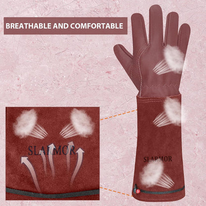 Long Gardening-Gloves Women/Men-Thorn proof Rose Pruning Heavy Duty Gauntlet, Best Garden Gifts for Gardener-L