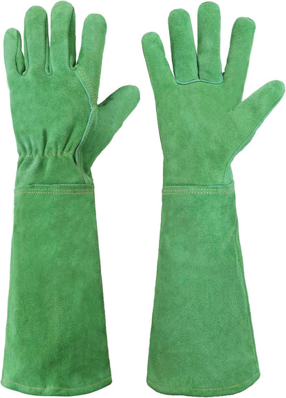HANDLANDY Rose Pruning Gloves for Men & Women, Long Thorn Proof Gardening Gloves, Breathable Pigskin Leather Gauntlet, Best Garden Gifts & Tools for Gardener