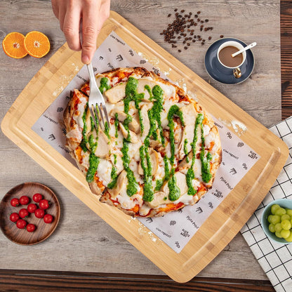 24" Bamboo Cutting Boards for Kitchen, Extra Large Wood Cutting Board with Deep Juice Groove and Handle, Over the Sink Chopping Board, Heavy Duty Butcher Block for Turkey, Meat, Vegetables, BBQ