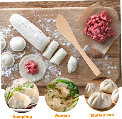 BESTONZON 20PCS Wooden Butter Knife, Mini Jam Spreader Set for Cheese Sandwich, Small Wood Spatula Cream Scraper, Dumpling Spoon, Peanut Food Spreading Knives