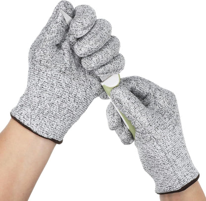 Cut Resistant Gloves Level 5 Safety Work Gloves Food Grade Puncture Resistant Meat Cutting Glove for Chef Butcher Firm Grip Gardening Woodworking Carving Fishing Outdoor Use Size L