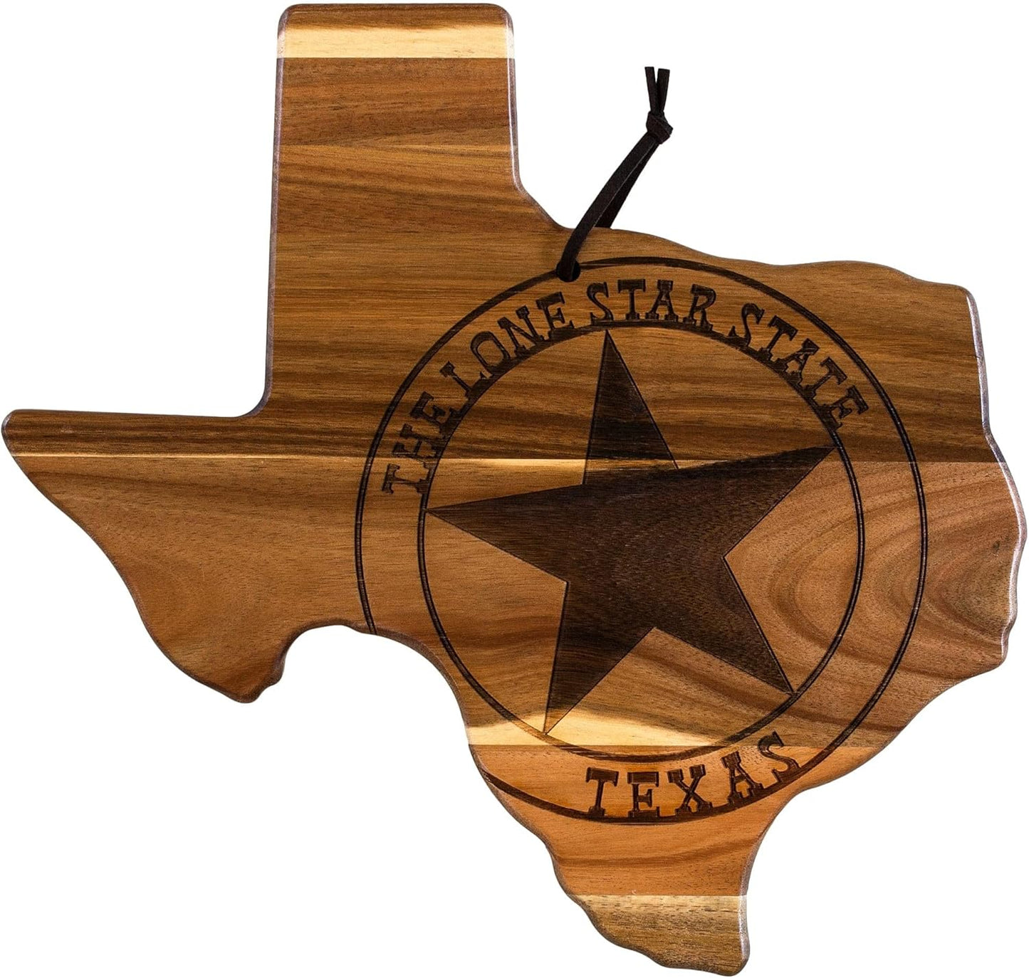 Totally Bamboo Rock & Branch Origins Series New York State Shaped Cutting Board and Charcuterie Serving Tray, Includes Hang Tie for Wall Display
