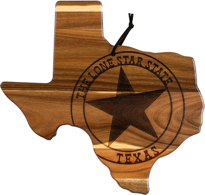 Totally Bamboo Rock & Branch Origins Series New York State Shaped Cutting Board and Charcuterie Serving Tray, Includes Hang Tie for Wall Display