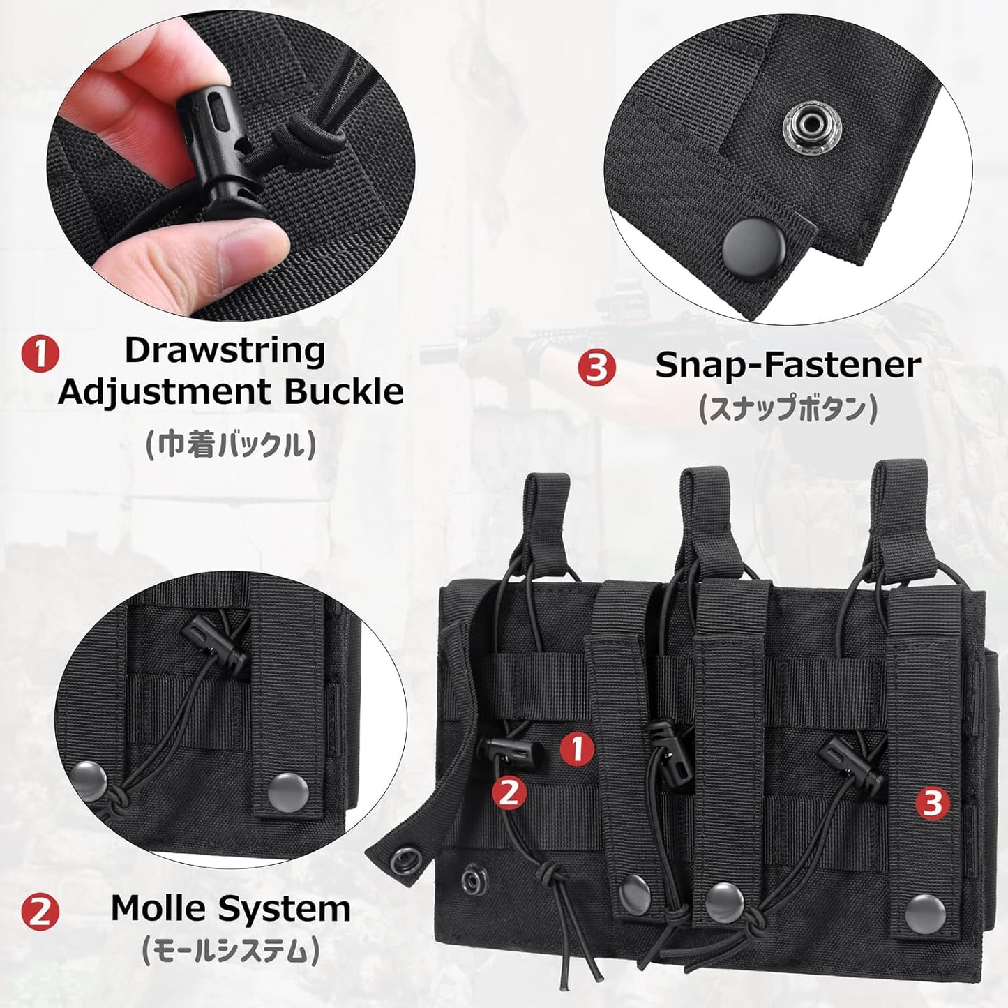 Azarxis Tactical Mini Belt Pouches, Multi-Purpose Small Battery Case Compact Utility EDC Card Slot Holder Waist Bags Military Molle Pack Sundries Storage Pack