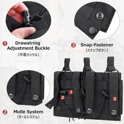 Azarxis Tactical Mini Belt Pouches, Multi-Purpose Small Battery Case Compact Utility EDC Card Slot Holder Waist Bags Military Molle Pack Sundries Storage Pack
