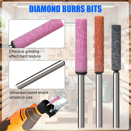 1453 Sharpening Attachment Kit for Dremel Sharpening Outdoor Gardening Tools with Grinding Stones and Sharpening Angle Guide Attachment 6Set Chainsaw Sharpening Attachment Kit