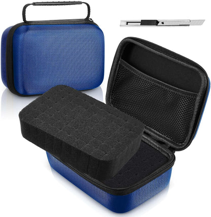 Relaxweex EVA Hard Case with Customizable Foam 7.8 x 6.3 x 3.5 Inch Protective EVA Carrying Case Shockproof Outdoor for Camera, Digital Products, Electronic Instruments with Knife, Black and Red