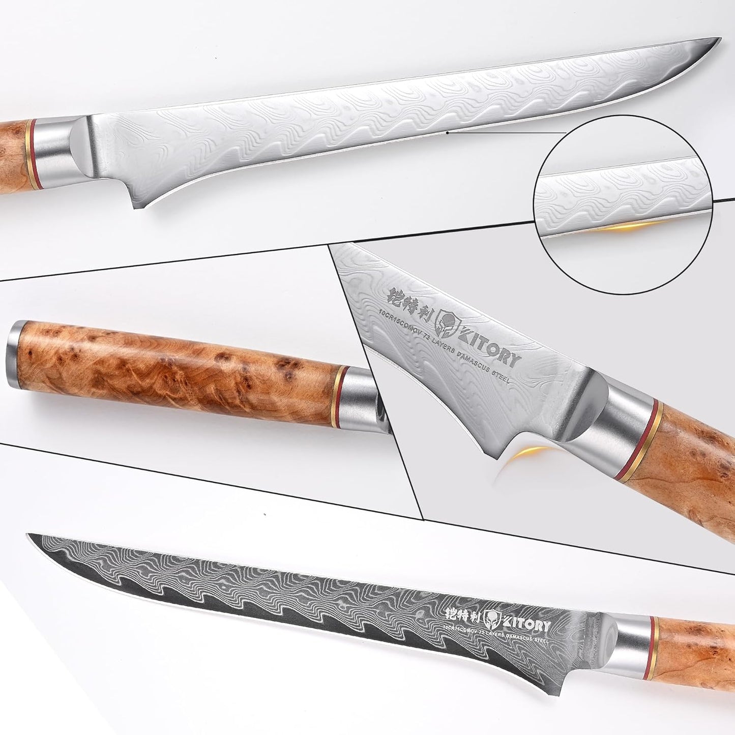 Damascus Paring Knife 3.5”, Peeler for Fruit, 73 Layers Damascus Steel Small fruit Knife with 10Cr15CoMoV Cutting Core, White Shadow Wood Handle, for Home & Restaurant, 2026 Gift