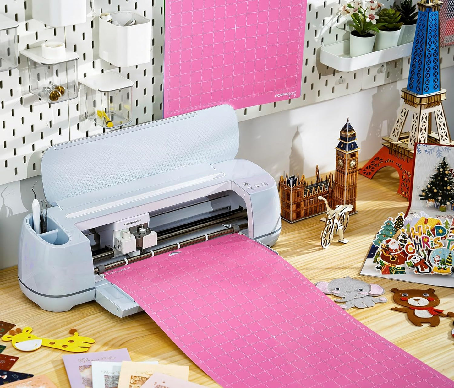 Cutting Mats for Cricut Maker 4/Explore 4/Maker 3/Explore 3/Explore Air 2 12x12 Inch 3Pack Pink FabricGrip Durable Long Lasting Ultra Strong Stickness Replacement Cut Mat for Cricut/Siser Juliet Romeo