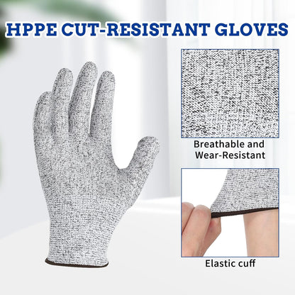 Cut Resistant Gloves Level 5 Safety Work Gloves Food Grade Puncture Resistant Meat Cutting Glove for Chef Butcher Firm Grip Gardening Woodworking Carving Fishing Outdoor Use Size L