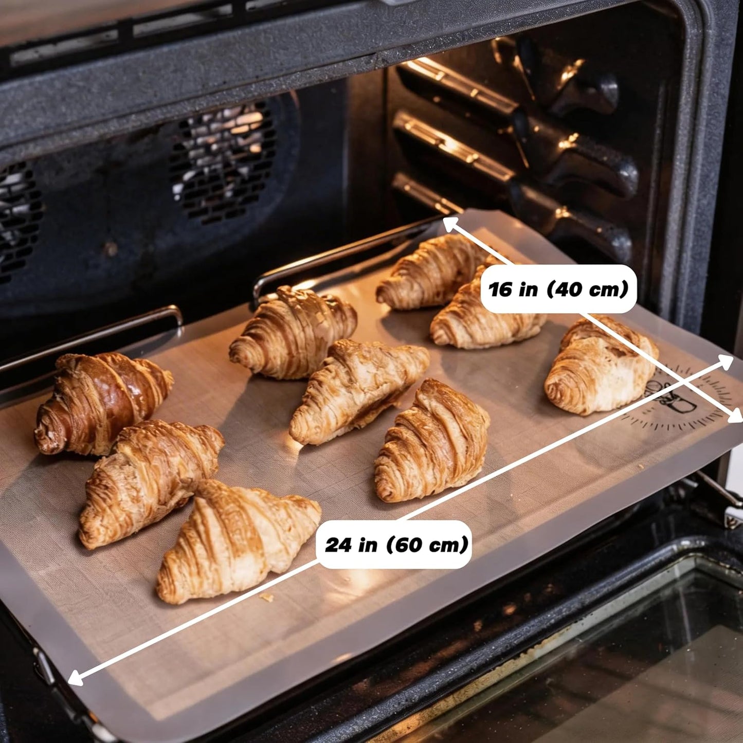 Silicone Baking Mats, Full size, Baking Sheet Liners, Pack of 2, Oven Safe, 16 x 24 inch (40x60 cm), Non-Stick, Silicone Baking Sheet Liner, Perfect For Baking Macarons Cookies And Cakes