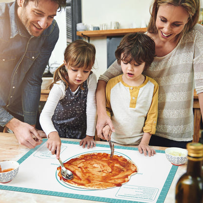 Extra Thick Silicone Baking Mat with Recipes - 26x16 inch Non Stick Pastry Mat with Measurements for Sourdough, Macarons, Bread, Pizza, Dough Rolling, Kneading, Heat Resistant to 480°F Gift for Baker