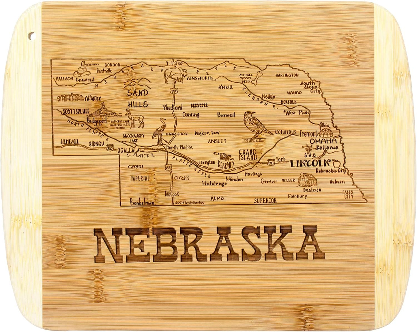 Totally Bamboo A Slice of Life New Jersey State Serving and Cutting Board, 11" x 8.75" - Colors A