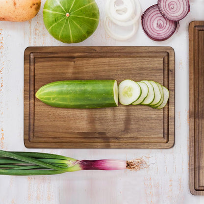 Casual Home Delice Rectangle Juice Drip Groove Cutting Board 15.5"Wx11"Dx0.75"H, Walnut