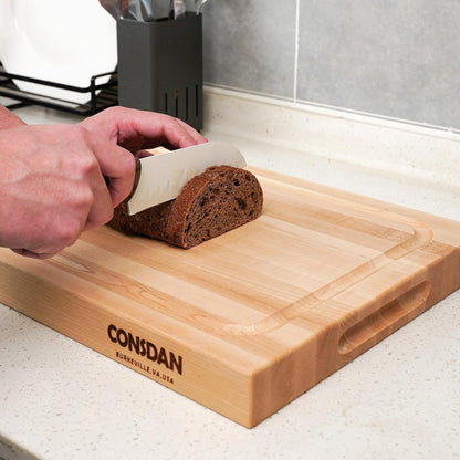 CONSDAN Walnut Cutting Board for Kitchen, USA Grown Hardwood, 20 x 15, with Invisible Inner Handle, Prefinished with Food-Grade Oil, Suitable for Kitchen Edge Grain, 1" Thick