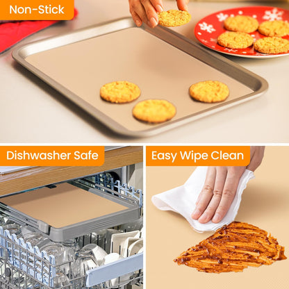 Silicone Baking Mat Roll -Cut to Size Silicone Mat - Non-Stick Pastry Mat for Dough Rolling, Non-slip Silicone Mat for Kitchen Counter, Reusable Air Fryer Linner, Oven Liner, Freeze Dryer Mat