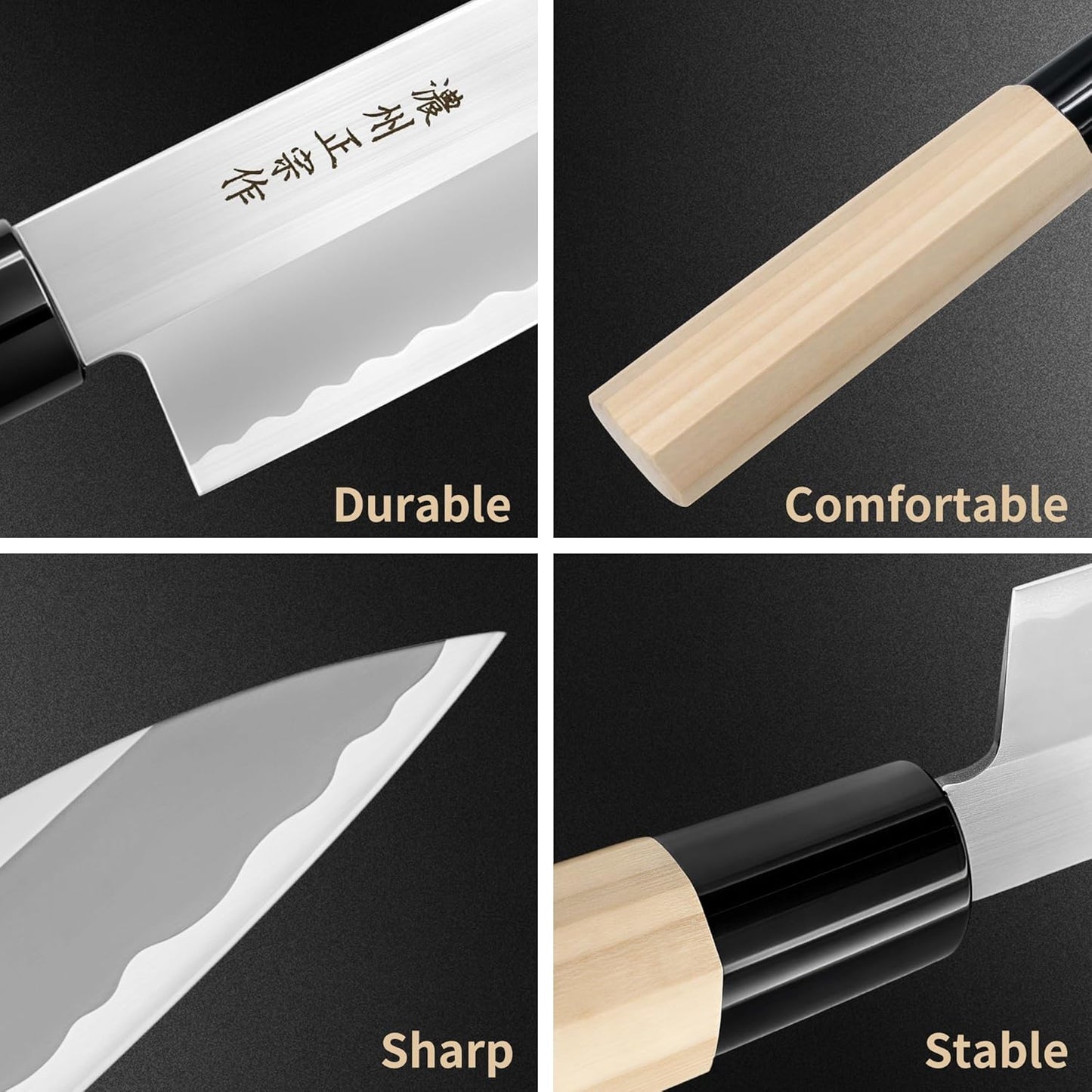 6.7 Inch Santoku Knife, Made in Japan, High Carbon Molybdenum Stainless Steel Japanese Chef Knife with Sakura Handle, Kitchen Knife for Slicing Meat, Vegetable & Fruit