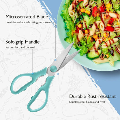 Kitchen Scissors, Rkqoa Pink Kitchen Shears Set Heavy Duty Cooking Scissor, Dishwasher Safe Stainless Steel Sharp Utility Shear for Cooking, Everyday use
