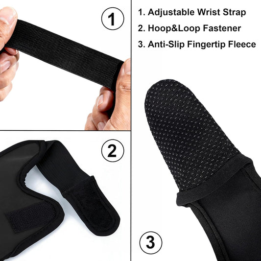 2-Pack Fishing Gloves (Left & Right Hand Set) | Two-Finger Anti-Cut Protector for Surf Casting & Fly Fishing | Non-Slip Breathable Finger Guard for Braid Line, Hooks & Fish Fin