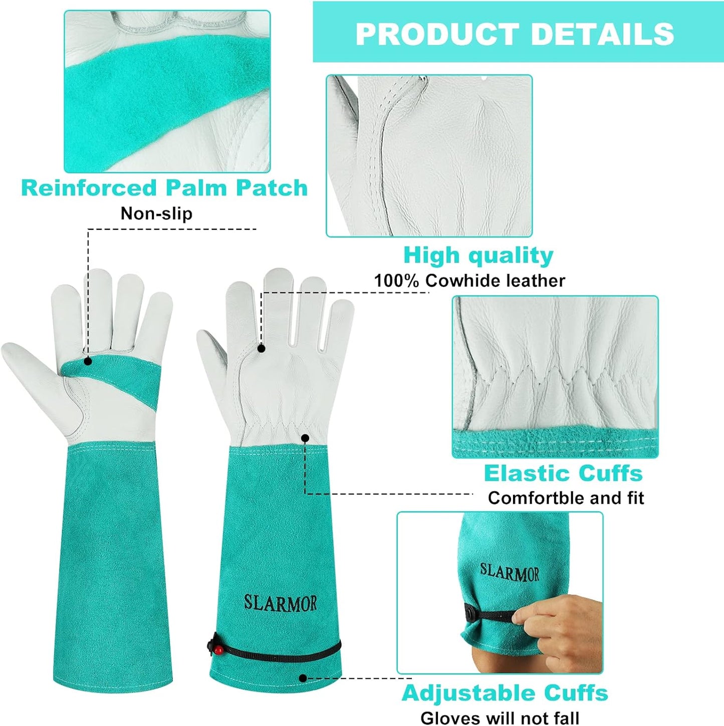 Long Gardening-Gloves Women/Men-Thorn proof Rose Pruning Heavy Duty Gauntlet, Best Garden Gifts for Gardener-L